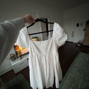 White Puff Sleeve Dress